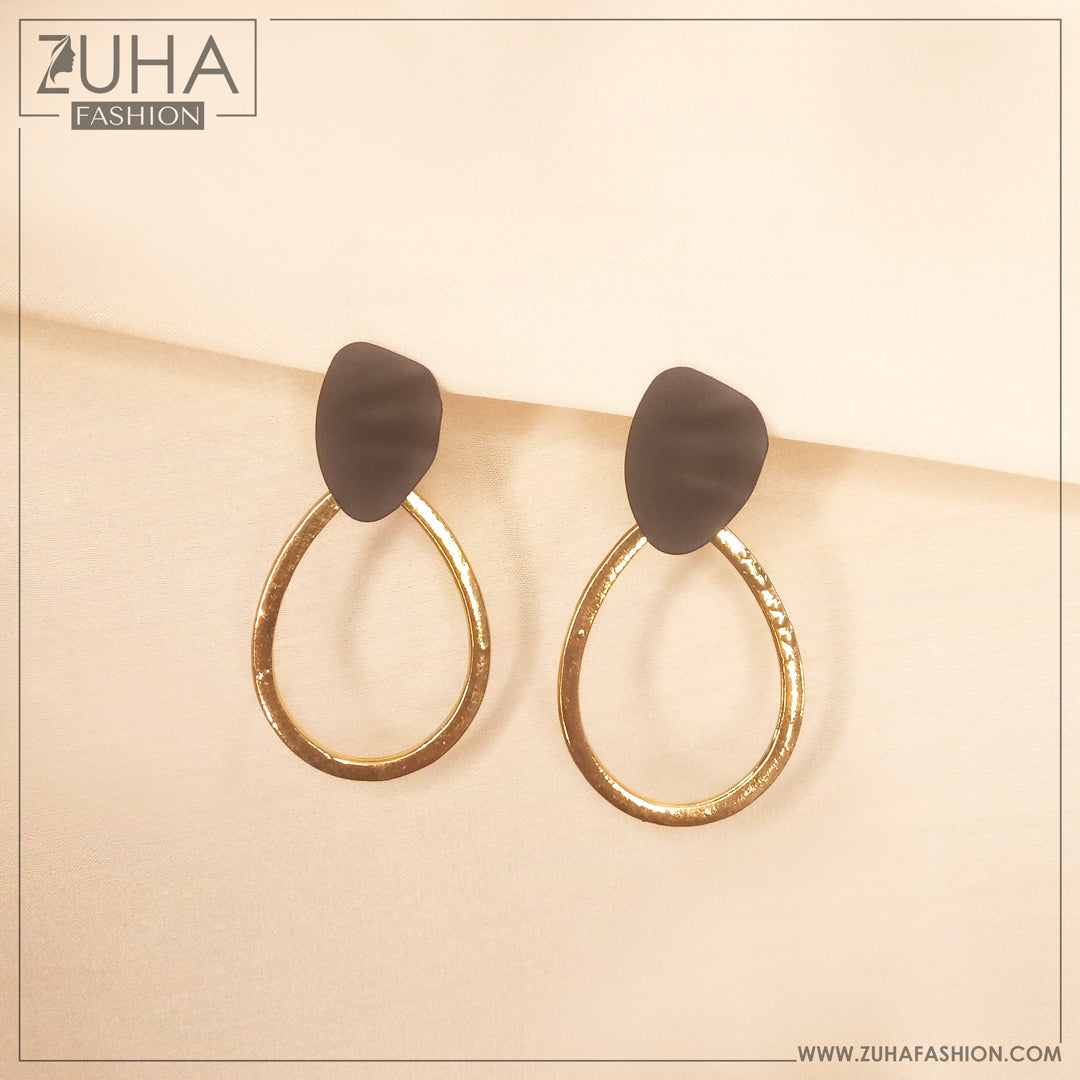 Funky Matte Black Earrings 0025
