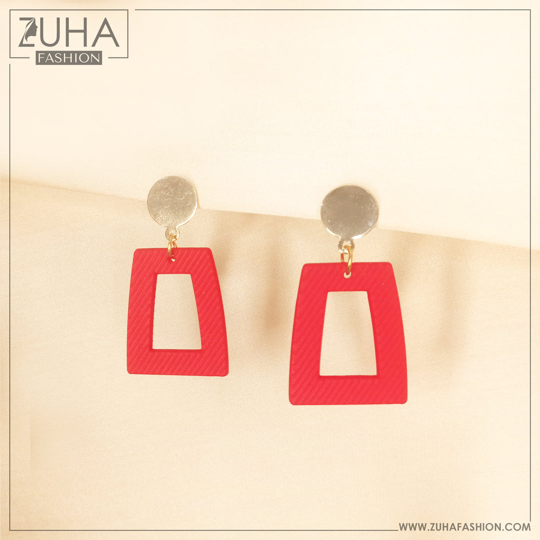Funky Red Earrings 0012