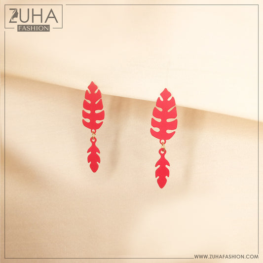 Funky Matte Red Earrings 0026