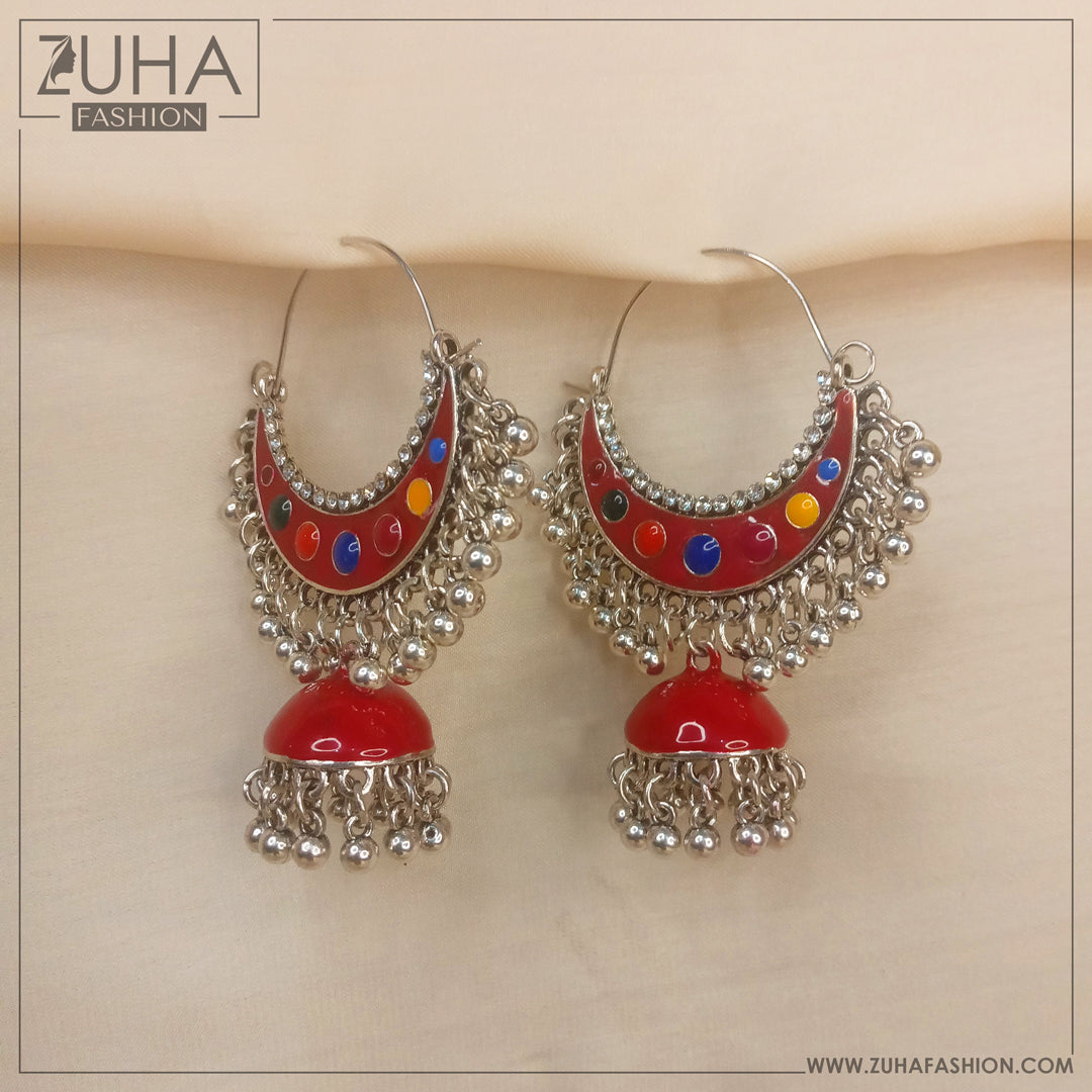 Moon Bali Jhumka Style Multicolor Earrings 0250
