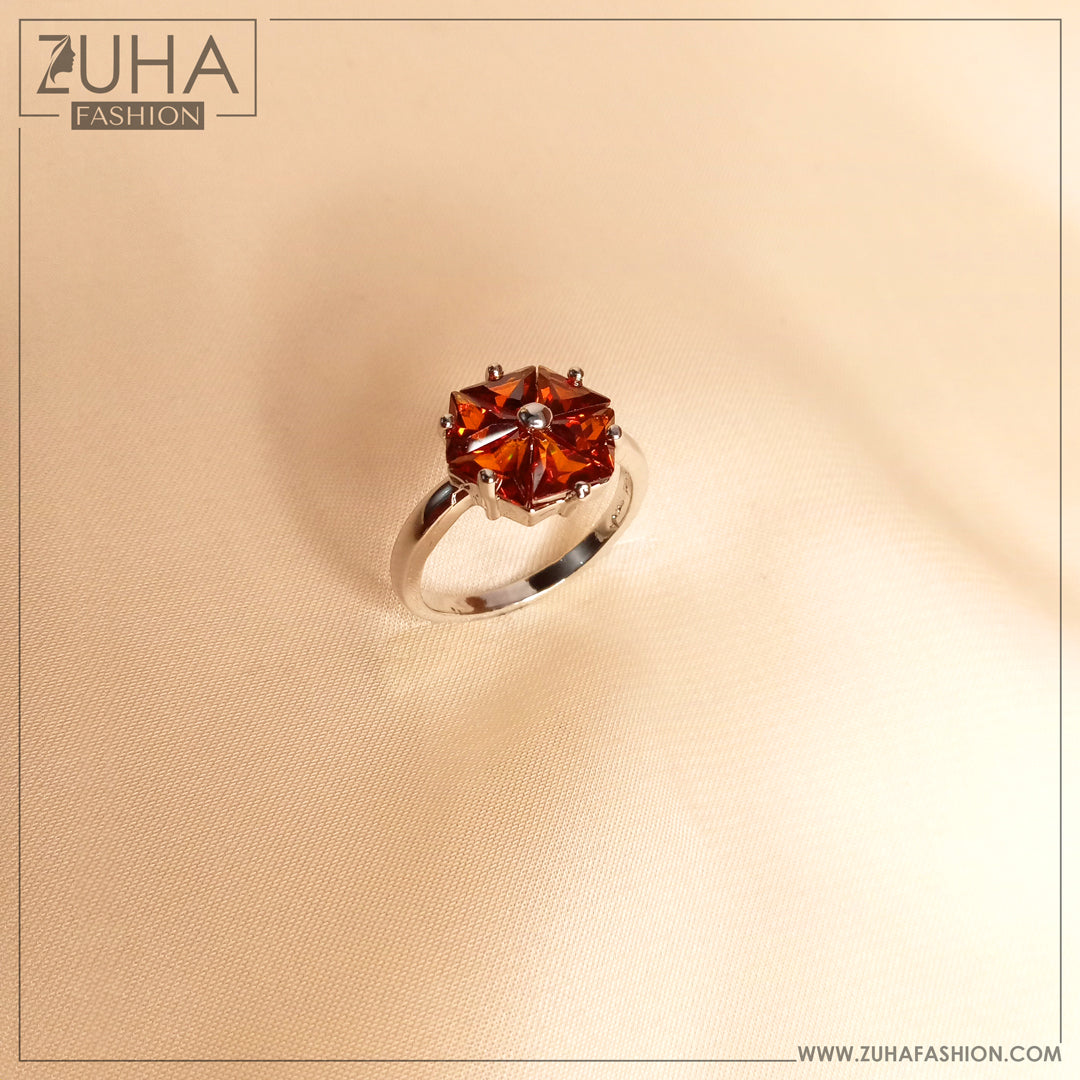 Wine Red Crystal Ring for Girls 0129