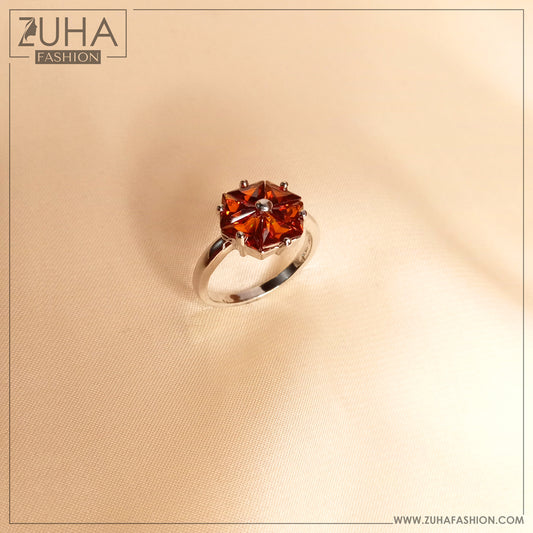 Wine Red Crystal Ring for Girls 0129