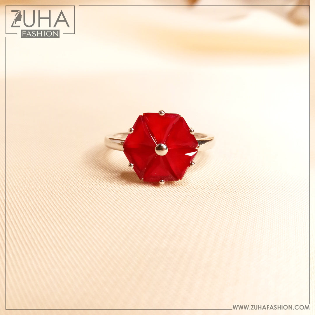 Red Crystal Ring for Girls 0128