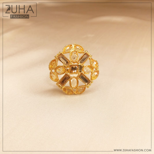 Ethnic Champage Polki Style Ring 0162