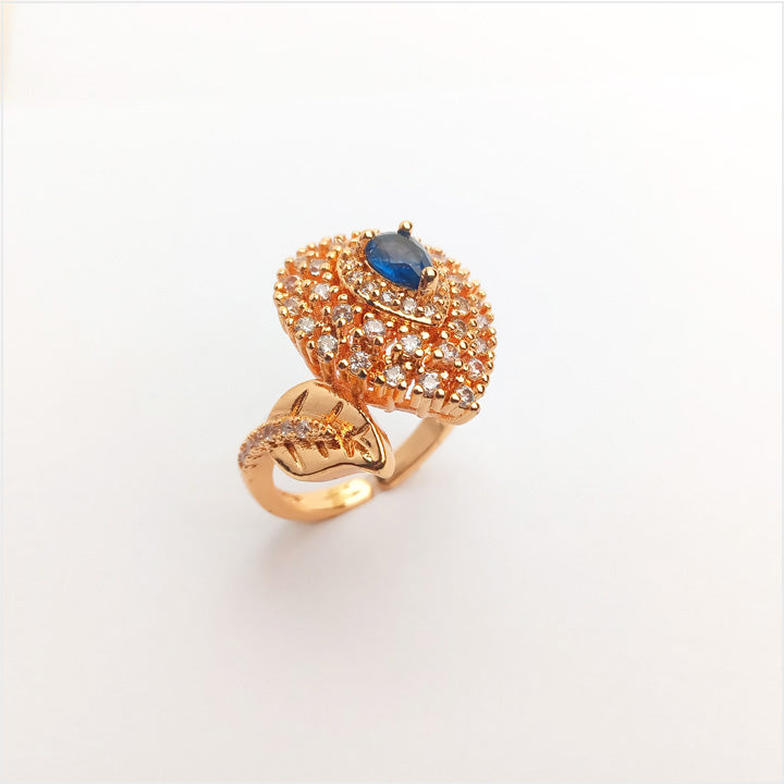 one carat blue ring