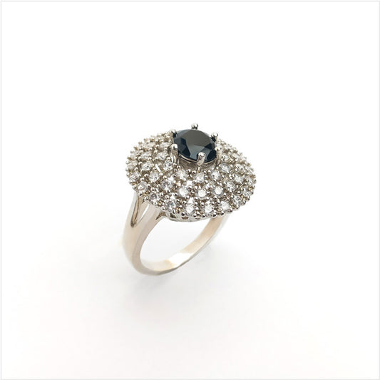 silver black gold plated ring