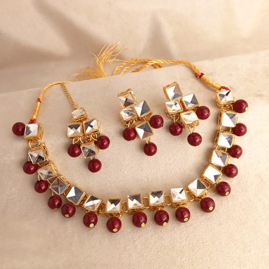 sheesha kundan jewelry set for girls