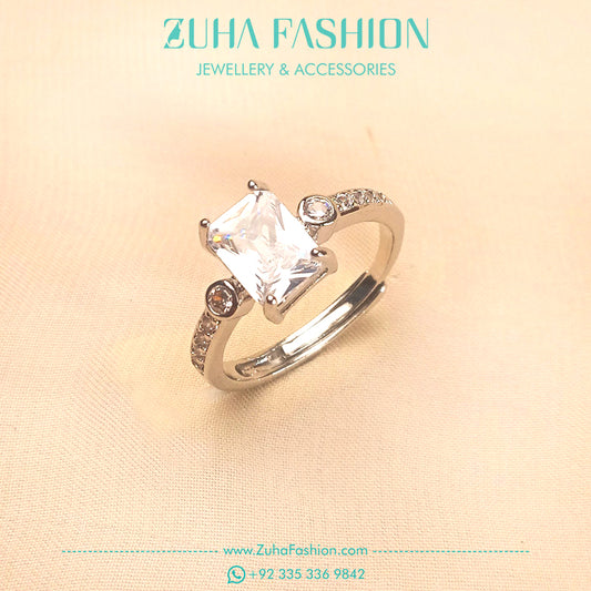 Adjustable Silver Ring for Girls 1004