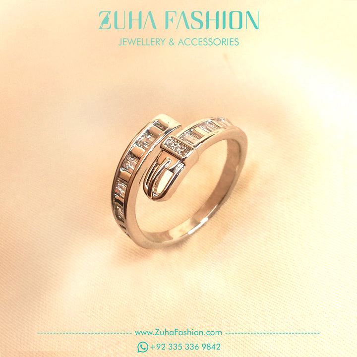 Adjustable Silver Ring for Girls 1005