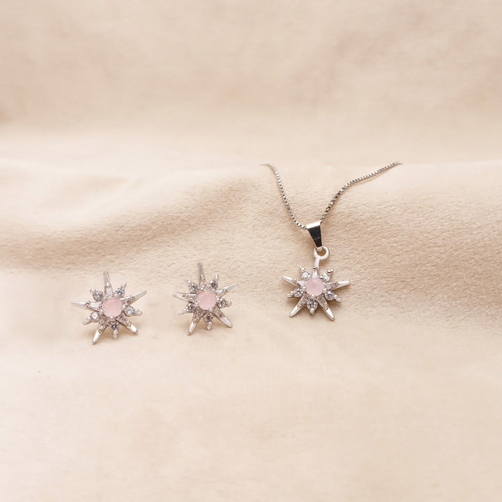 Pink Star Necklace Set for Girls 0792