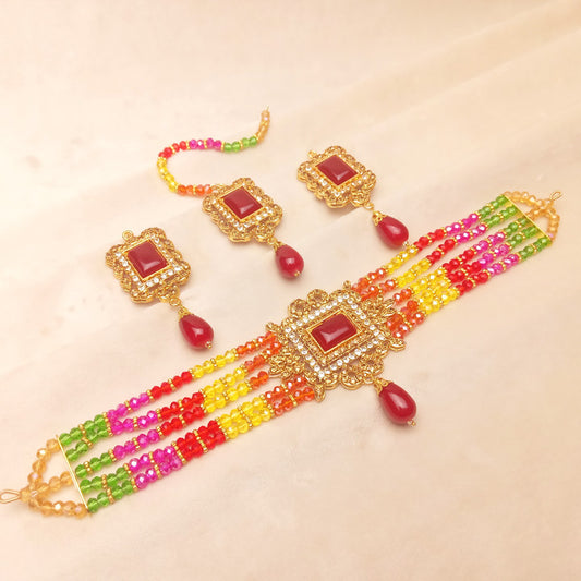 Multicolor Bridal Choker Set 0777