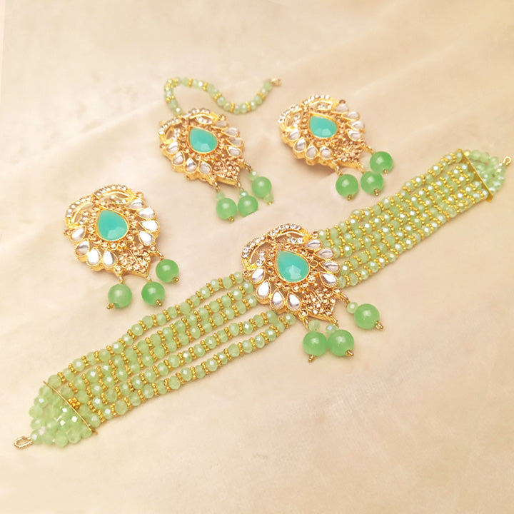 Soft Green Bridal Choker Set 0778