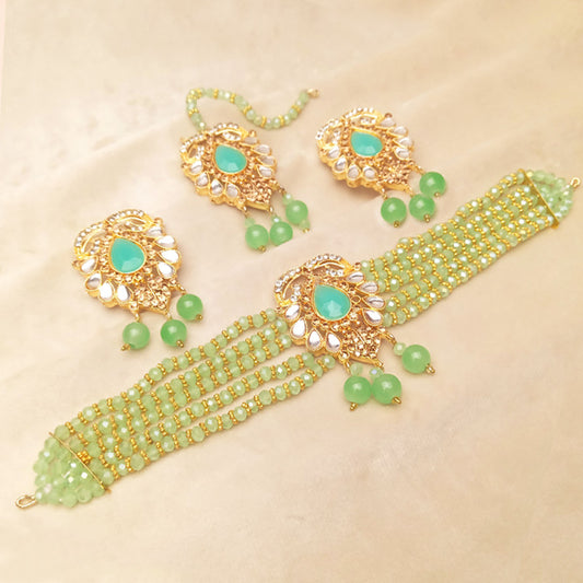 Soft Green Bridal Choker Set 0778