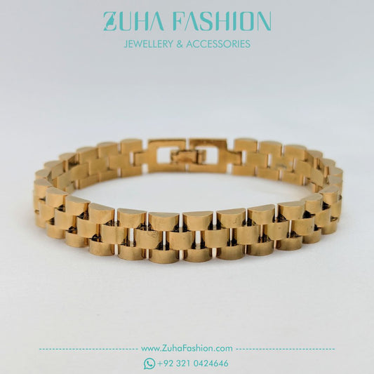 Gold Plated Stainless Steel Mens Bracelet 0865