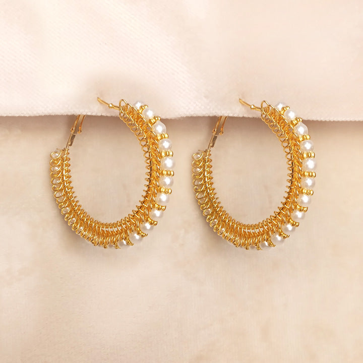 White Pearls Bali Earrings 0720