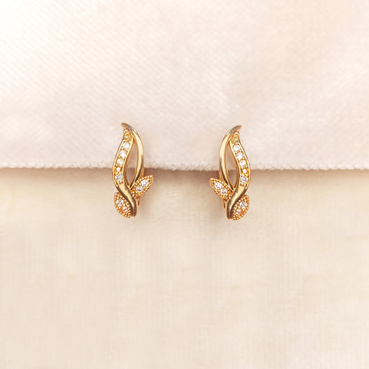 Golden Leaf Bali Earrings 0797