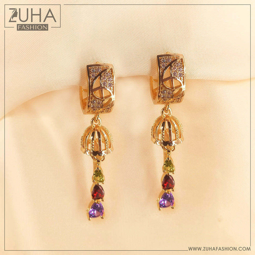 Multicolor Crystal Bali Earrings 0418
