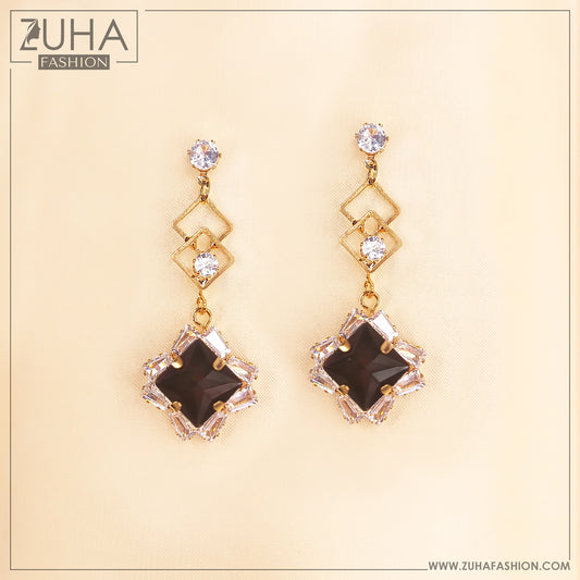 Elegant Black Crystal Earrings 0486