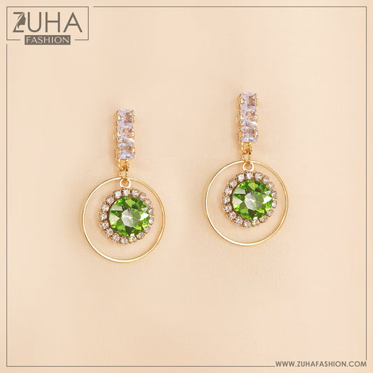 Gorgeous Green Crystal Earrings 0484