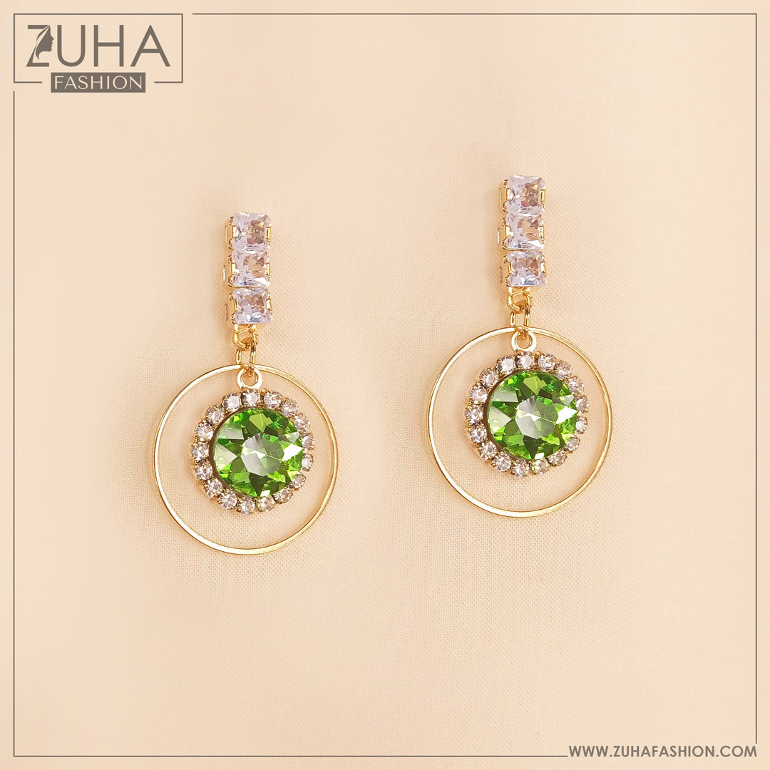 Gorgeous Green Crystal Earrings 0484