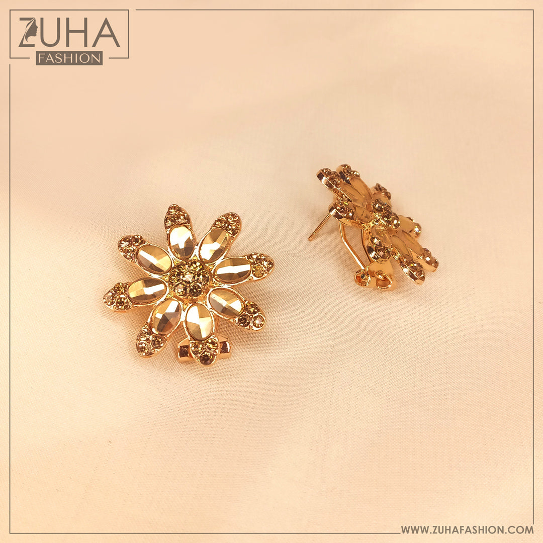 Antique Polki Style Champagne Ear Studs 0466