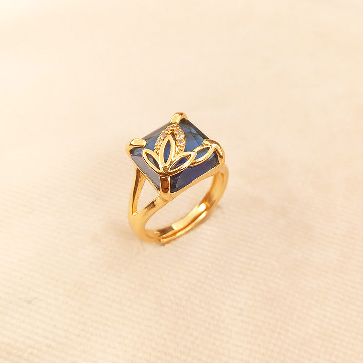 Elegant Blue Adjustable Ring 0612