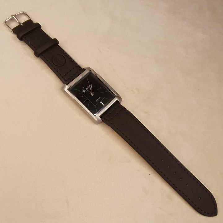 Black Leather Strap Gents Watch 0566