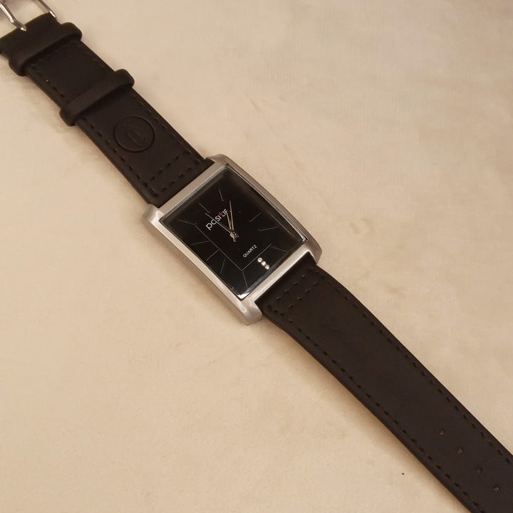 Black Leather Strap Gents Watch 0566