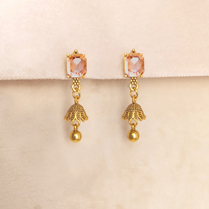 Traditional Jhumka Earrings Champagne 0726