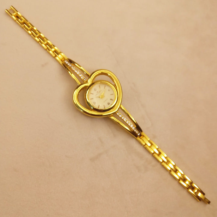 Golden Heart Ladies Watch Bracelet 0567