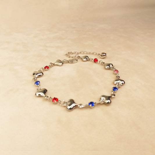Multicolor Silver Anklet 0623