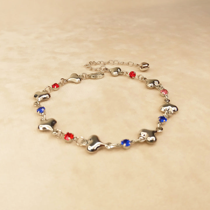 Multicolor Silver Anklet 0623