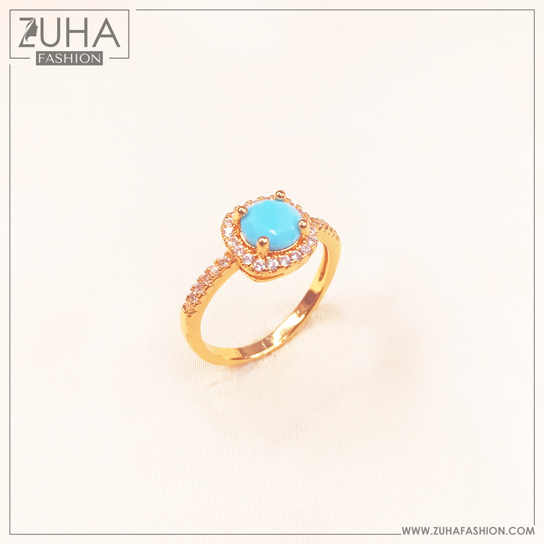 Solitaire Ring for Girls Turquoise 0296