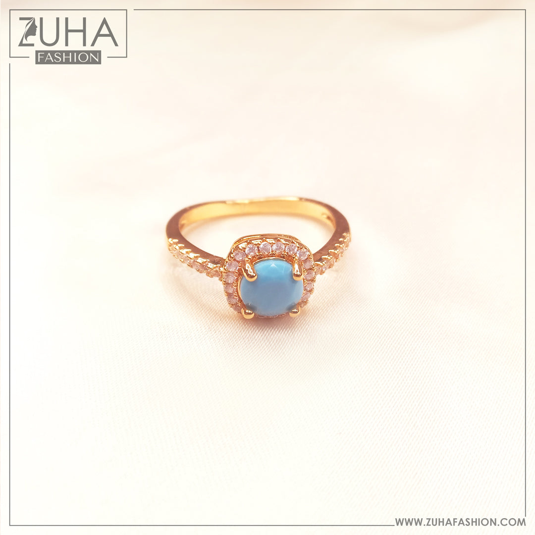 Solitaire Ring for Girls Turquoise 0296