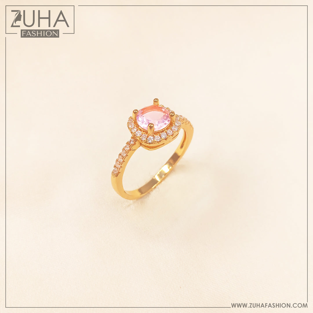 Solitaire Ring for Girls Pink 0296