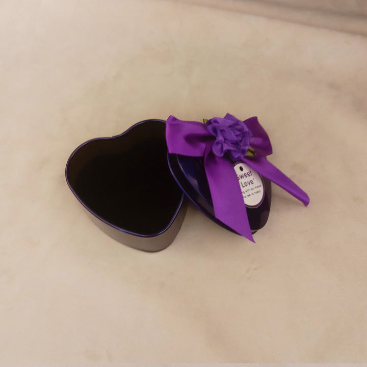 purple ribbon ring gift box