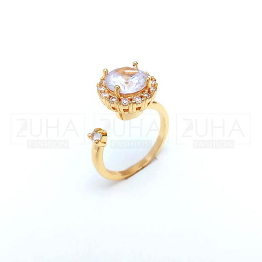 rotating crystal gold ring