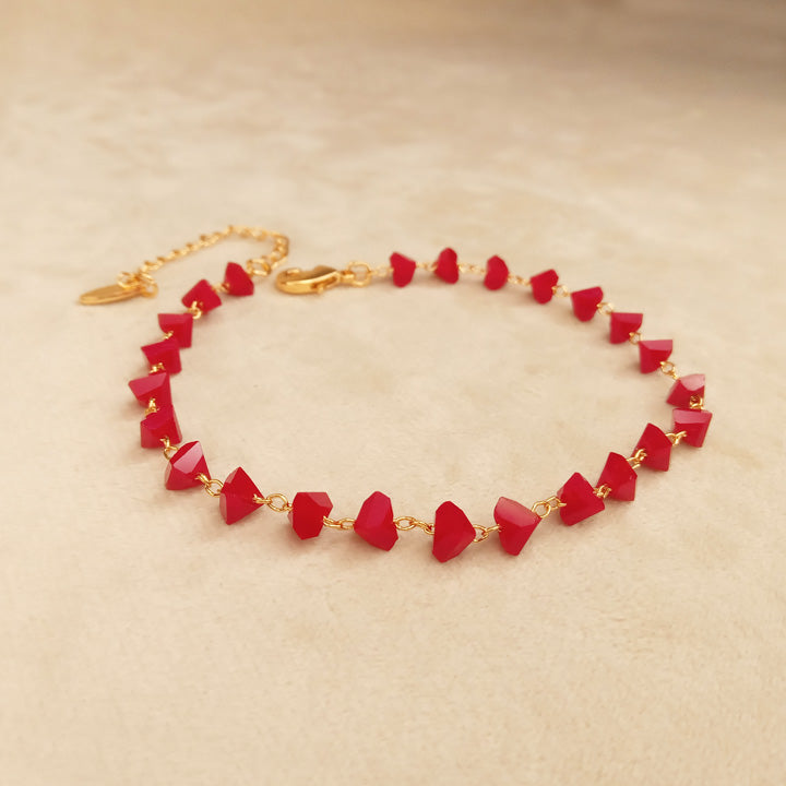 Red Beads Anklet 0627