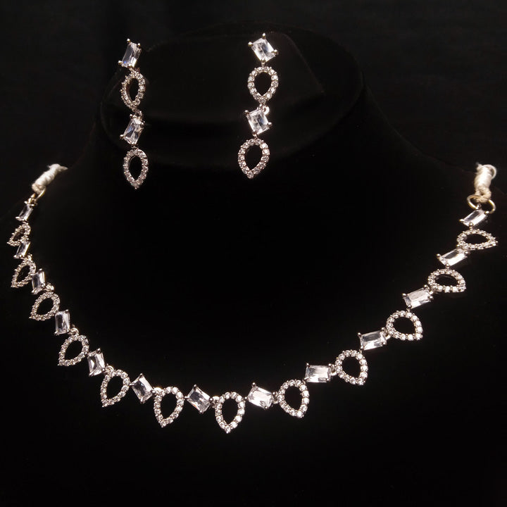 One Carat Bridal Choker Necklace Silver 0632