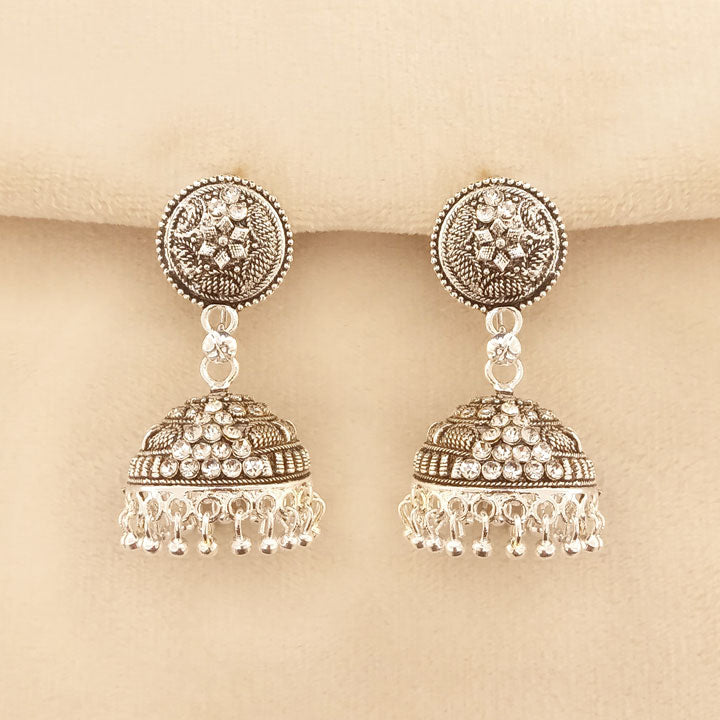 Silver Jhumka Earrings 0646