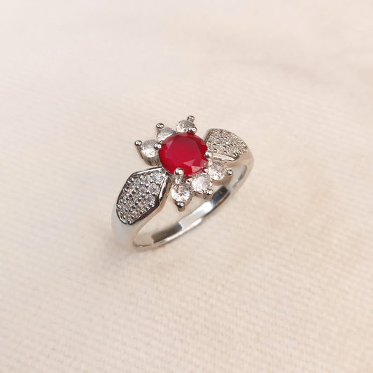 red silver ring