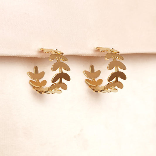 Vine Hoop Golden Earrings 0688