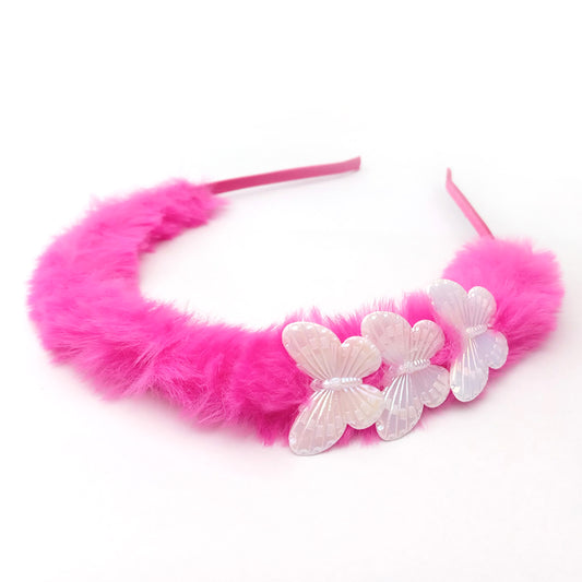Violet Fur Butterfly Hair Band 0820