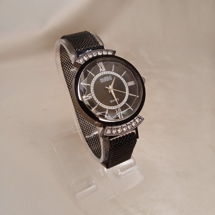 Black Magnet Strap Watch 0572