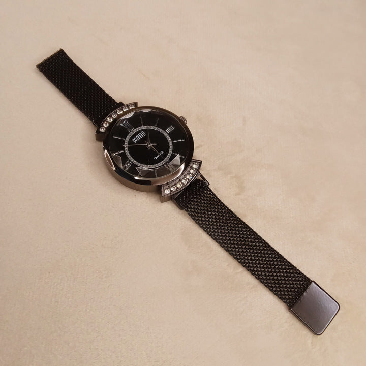 Black Magnet Strap Watch 0572