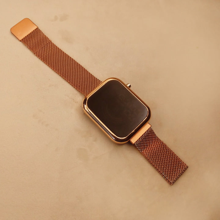 Copper Magnet Strap Digital Watch 0569