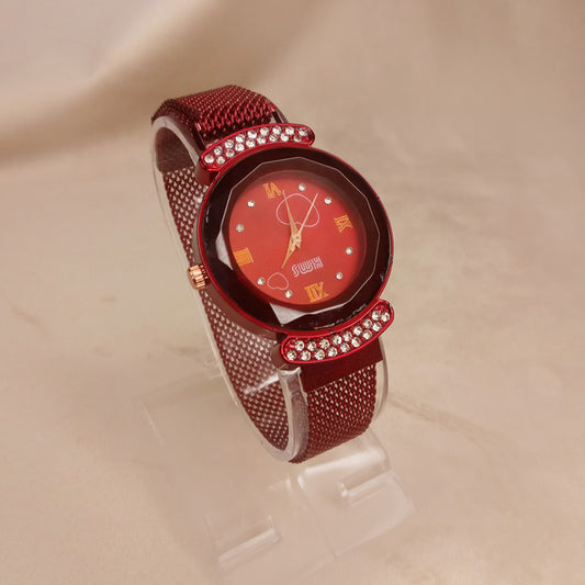Red Magnet Strap Watch 0572