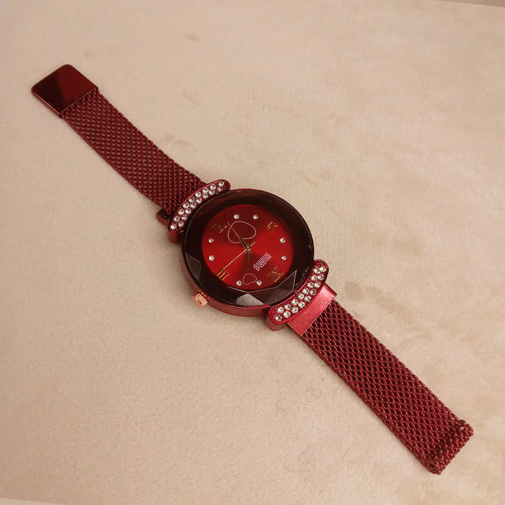 Red Magnet Strap Watch 0572
