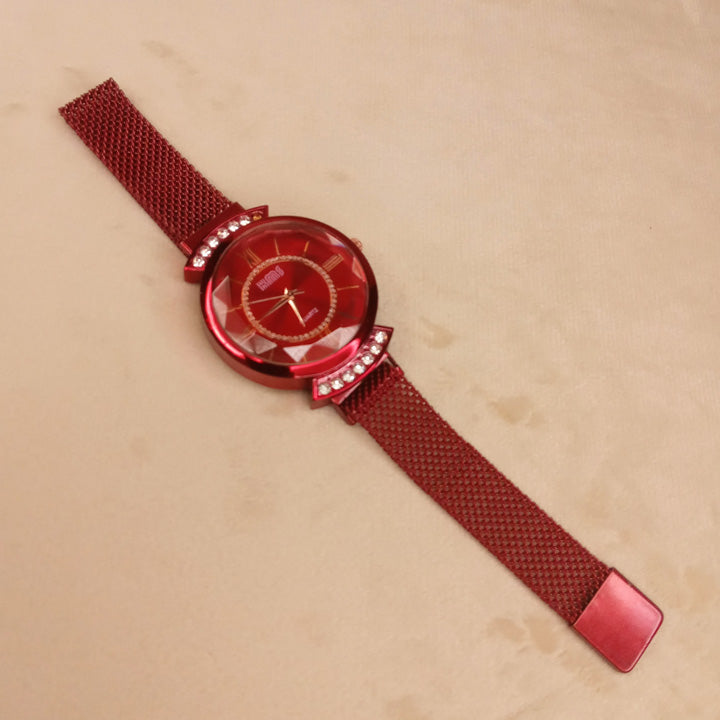 Red Magnet Strap Watch 0573