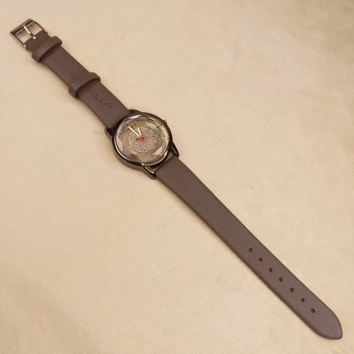Ladies Gray Leather Watch 0563
